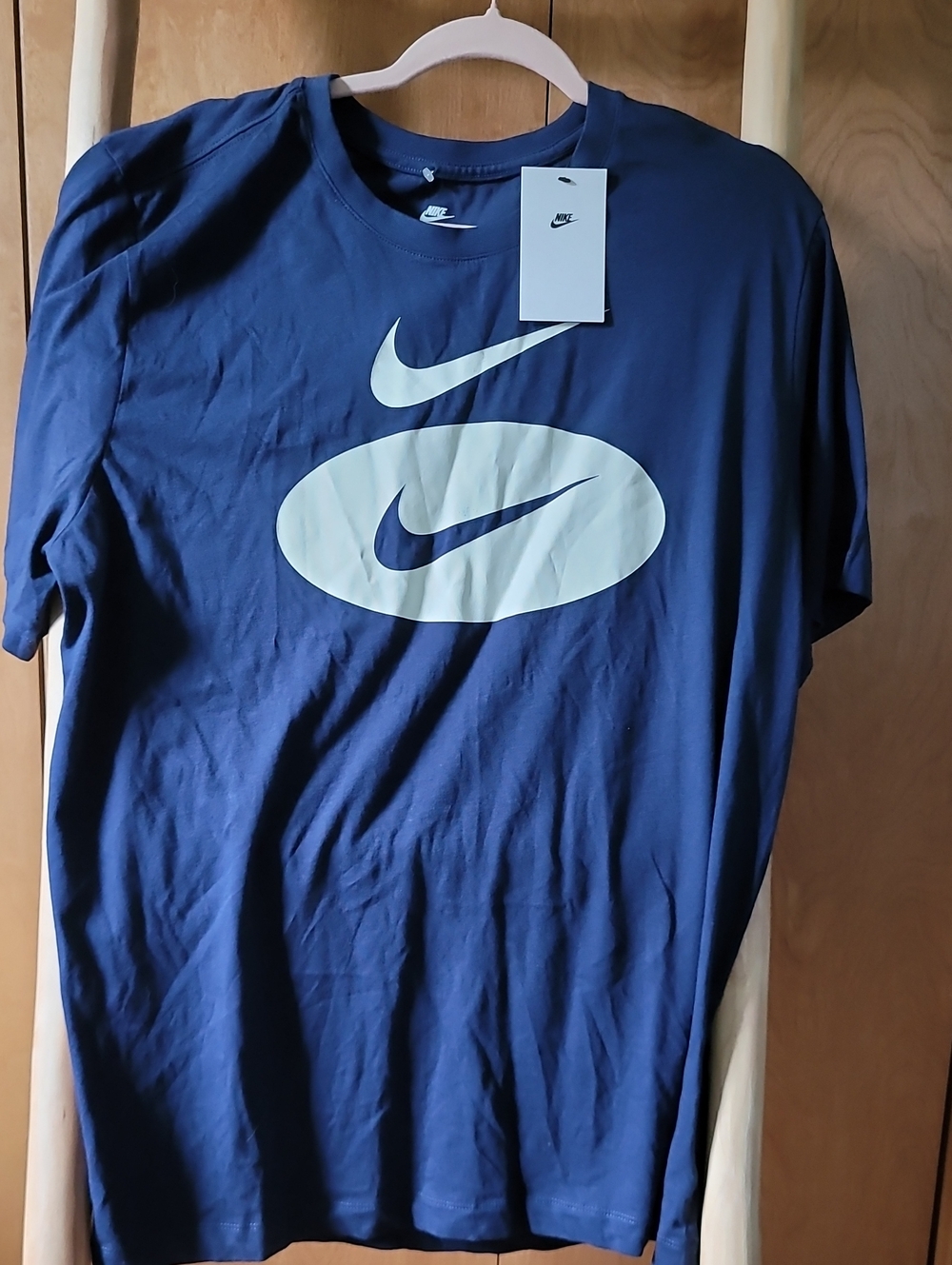 Nike Men's Navy Short-Sleeve Graphic Tee with White Logos